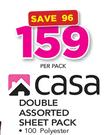 Casa Double Assorted Sheet Pack-Per Pack