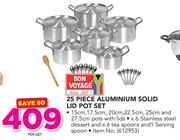 Bon Voyage 25 Piece Aluminium Solid Lid Pot Set-Per Set