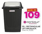 Contour 50Ltr Rectangular Lift Bin Black