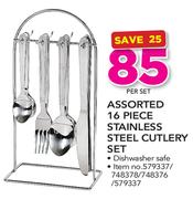 Assorted 16 Piece Stainless Steel Cutlery Set-Per Set