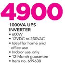 Ellies 600W/1000VA UPS Inverter