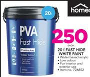 Homestead 20Ltr Fast Hide White Paint