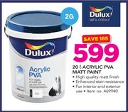 Dulux 20Ltr Acrylic PVA Matt Paint