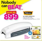 Fellowes A4 Lunar Laminator Plus Kenzel Laminating Pouches