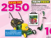 Trimtech 2400W Lawnmower Combo Including 25m Extension Cable And 650W Trimmer