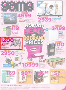 Game Namibia : Windhoek Nobody Beats Our Big Brand Prices (26 Apr - 10 May 2017), page 1
