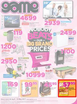 Game Namibia : Windhoek Nobody Beats Our Big Brand Prices (26 Apr - 10 May 2017), page 1