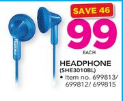Philips Headphone SHE3010BL-Each