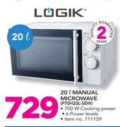 Logik 20L Manual Microwave P70H20L-SEW