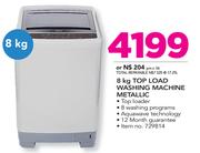 Defy 8Kg Top Load Washing Machine Metallic