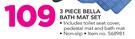 Waltex 3 Piece Bella Bath Mat Set