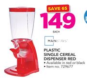 Mainstays Plastic Single Cereal Dispenser Red-Each