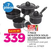 Bon Voyage 7 Piece Non-Stick Solid Lid Cookware Set NCK07291