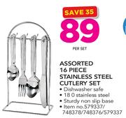 Assorted 16 Piece Stainless Steel Cutlery Set-Per Set