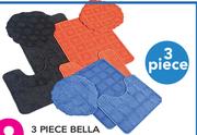 Waltex 3 Piece Bella Bath Mat Set
