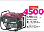 Ryobi 2.7Kw Generator RG-2700