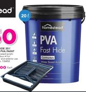 Homestead Fast Hide PVA Paint (Peach, Cream Or Sand)-20Ltr Each