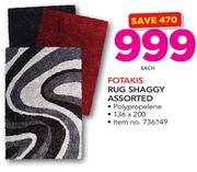 Fotakis Rug Shaggy Assorted 136x200-Each