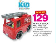 Kid 15 Piece Block And Fire Set