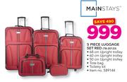 Mainstays 5 Piece Luggage Set Red TB-20123