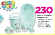 Baby Care 7 Piece Bumper Hamper Set Including Baby Bath, Nappy Bucket, Feeding Set And Baby Potty