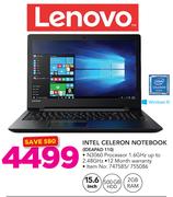 Lenovo 15.6" Intel Celeron Notebook IDEAPAD110