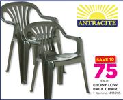 Antracite Ebony Low Back Chair-Each