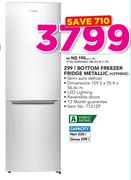 Hisense 299Ltr Bottom Freezer Fridge Metallic H299BME
