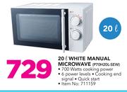 Logik 20L White Manual Microwave P70H20L-SEW