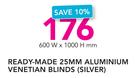 Decorland Ready-Made 25mm Aluminium Venetian Blinds(Silver)-600X1000mm