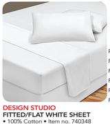 Design Studio Fitted Double White Sheet