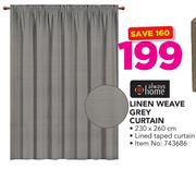 Always Home Linen Weave Grey Curtain-230X260cm