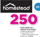 Homestead Fast Hide White Water Based PVA Paint-20Ltr
