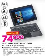 Sinotec 10.1" Intel 2 In 1 Quad Core Notebook