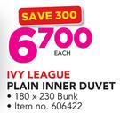Ivy League Plain Inner Duvet 180x300 Bunk-Each