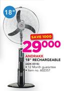 Andrakk 18" Rechargeable Fan ADK8518