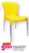 Alexa Chair With Aluminium Legs In Assorted Colours-Each