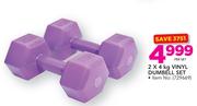 2 x 4Kg Vinyl Dumbell Set-Per Set