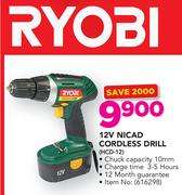 Ryobi 12V NICAD Cordless Drill HCD-12