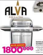 Alva Bermuda 4 Burner Barbeque With Regulator And Hose