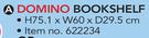 Domino Bookshelf 75.1x60x29.5cm