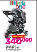Little One Reversible Stroller Grey With 5 Point Safety Harness