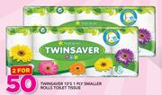 Twinsaver 10's 1Ply Smaller Rolls Toilet Tissue-For 2