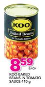 Koo Baked Beans In Tomato Sauce-410g