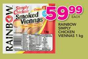 Rainbow Simply Chicken Viennas-1Kg