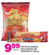 Fattis & monis macaroni Or Spaghetti-500g Each