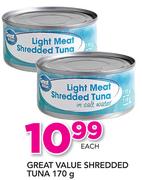 Great value Shredded Tuna-170g Each