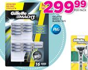 Gillette Mach 3 Blades-16's Per Pack