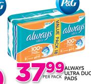 Always Ultra Duo Pads-Per Pack