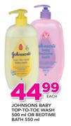 Johnsons Baby Top To Toe Wash-500ml Or Bedtime Bath-550ml Each